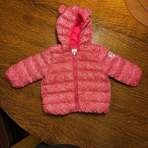 Baby GAP Red Floral Hooded Baby Jacket with Bear Ears